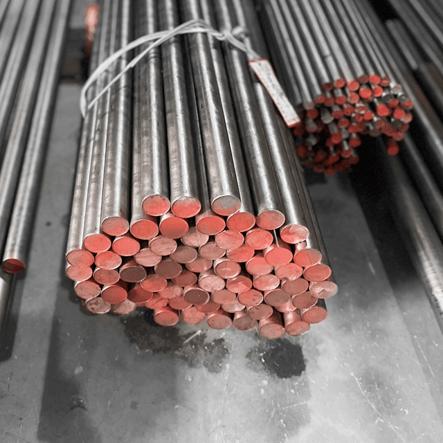 How is hot rolled steel round bar used in construction